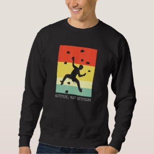 Retro Wall Climber Rock Mountain Climbing Boulderi Sweatshirt