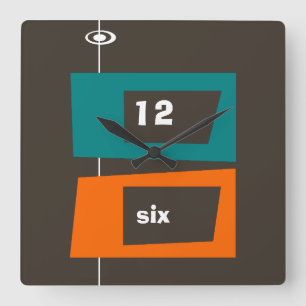 Retro Wall Clock - Changeable Background Colour!