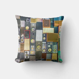 Retro Wall-Hung: Vintage Speaker Design Cushion