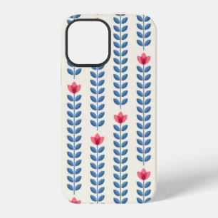 Retro wallpaper - floral pattern with abstract sca iPhone 12 case