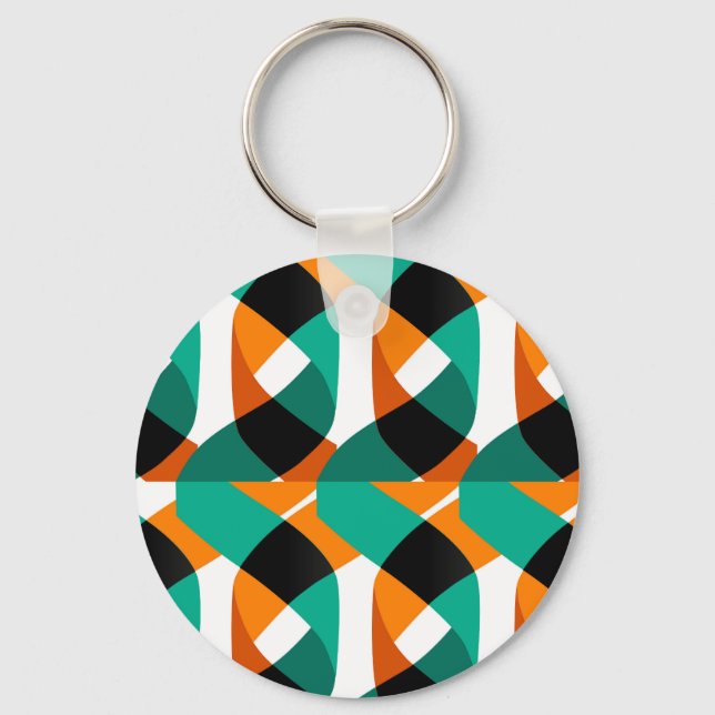 Retro Wallpaper: Vintage Design Key Ring (Front)