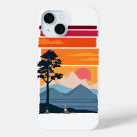 Retro Wanderlust Sunset Mountain Nature’s Beauty