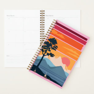 Retro Wanderlust Sunset Mountain Nature’s Beauty Planner