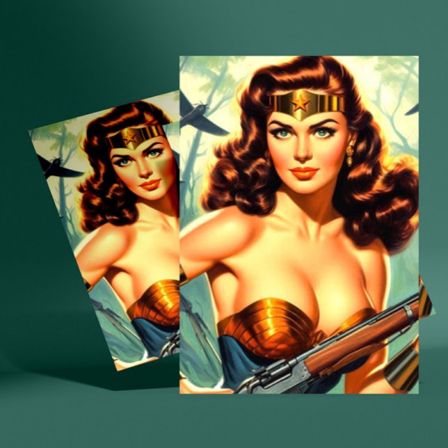 Retro Warrior Woman Postcard (Creator Uploaded)
