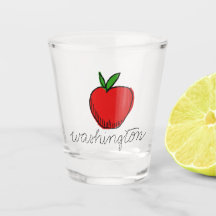 Retro Washington Apple souvenir shot glass