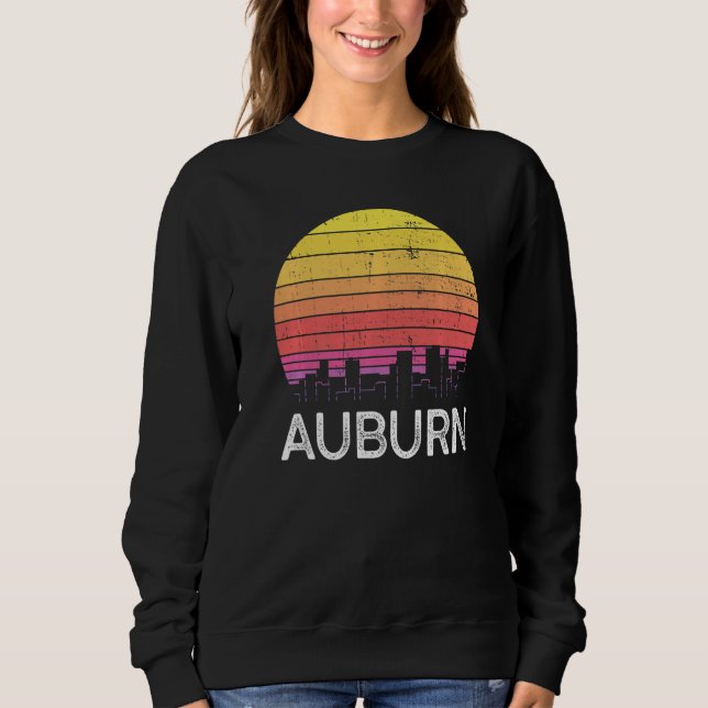 Retro Washington Auburn Skyline Vintage Urban Buil Sweatshirt (Front)