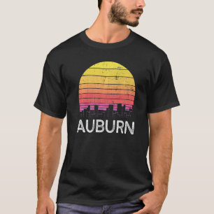 Retro Washington Auburn Skyline Vintage Urban Buil T-Shirt