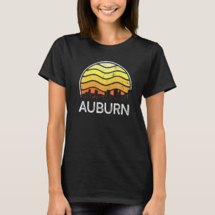 Retro Washington Auburn Visitors Skyline Vintage U T-Shirt