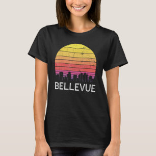 Retro Washington Bellevue Skyline Vintage Urban Bu T-Shirt