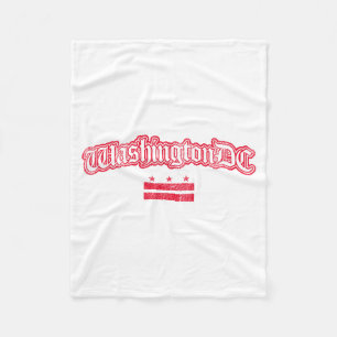 Retro Washington Dc Flag Souvenir Long Sleeve Fleece Blanket