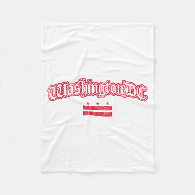 Retro Washington Dc Flag Souvenir Long Sleeve  Fleece Blanket (Front)
