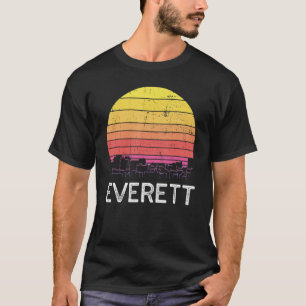 Retro Washington Everett Skyline Vintage Urban Bui T-Shirt