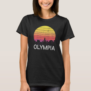 Retro Washington Olympia Skyline Vintage Urban Bui T-Shirt