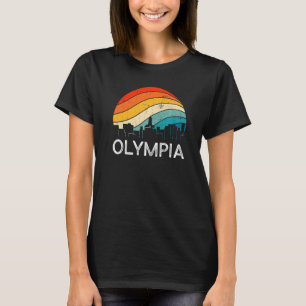 Retro Washington Olympia Skyline Vintage Urban Sky T-Shirt