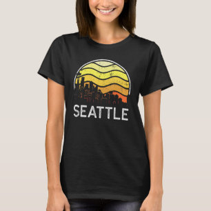 Retro Washington Seattle Visitors Skyline Vintage T-Shirt