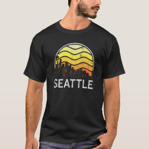Retro Washington Seattle Visitors Skyline Vintage T-Shirt