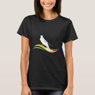 Retro Water Ski Skiing Waterski Waterskiing Waves T-Shirt