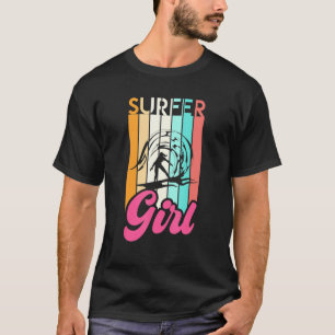 Retro Water Sport Surf Waves Surfer Girls Women Su T-Shirt