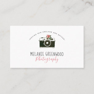 Retro Watercolor camera Photographer Business Card
