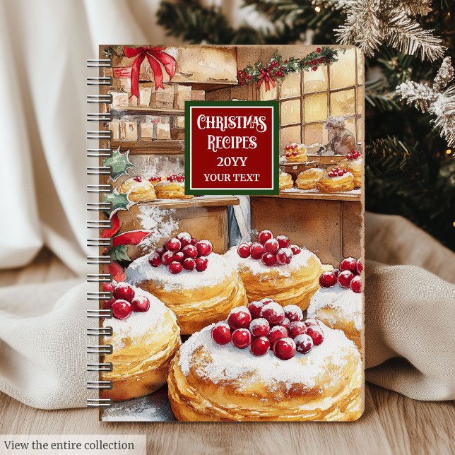Retro Watercolor Holiday Recipe Planner Notebook (Retro Watercolor Holiday Recipe Planner)