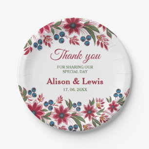 Retro Watercolour Florals Paper Plate