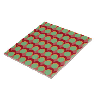 Retro Watermelon Hippy Circle Pattern Tile