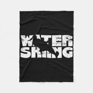 Retro Waterskiing Vintage Water Ski Skiing Sport W Fleece Blanket