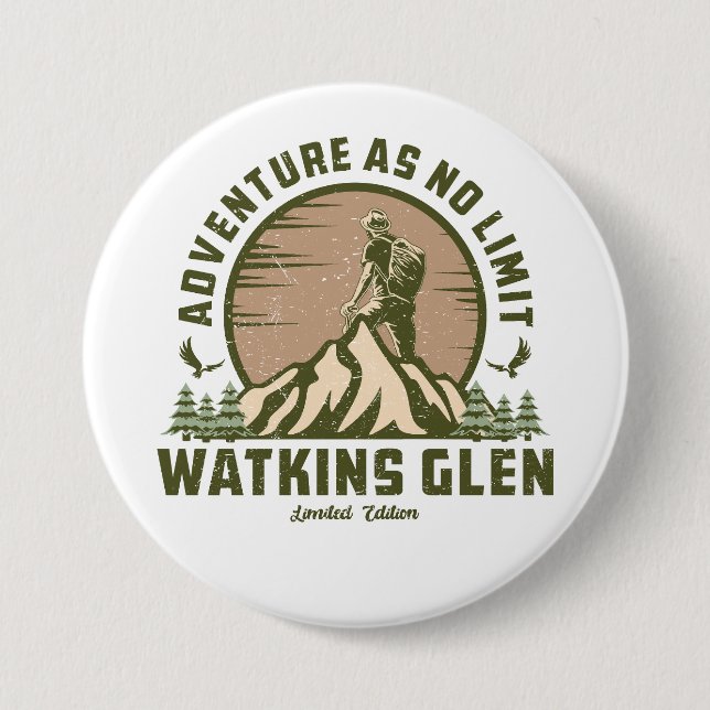 Retro Watkins Glen Hike  7.5 Cm Round Badge (Front)