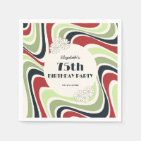 Retro Wave Artistic lower Green Red Black Birthday