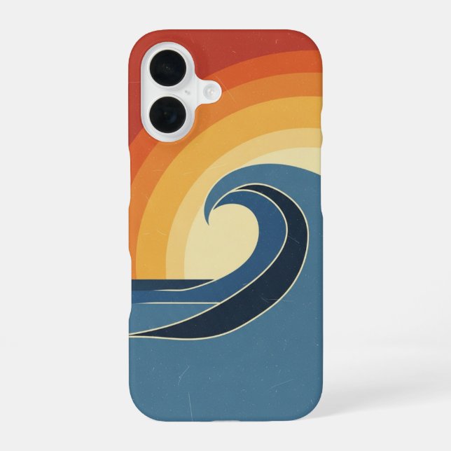 Retro Wave Crest iPhone 16 Case (Back)