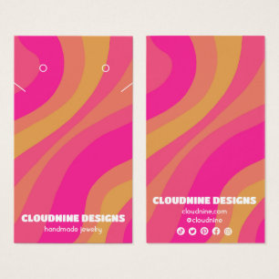 Retro Wave Earring Necklace Jewellery Display Card