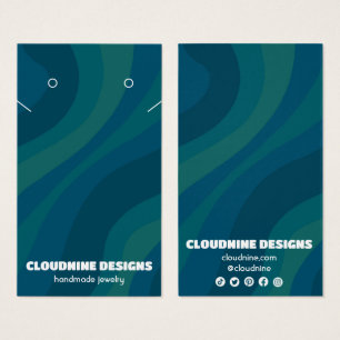 Retro Wave Earring Necklace Jewellery Display Card