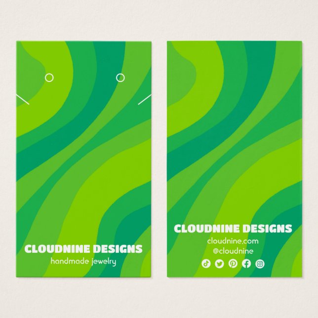 Retro Wave Earring Necklace Jewellery Display Card (Front & Back)