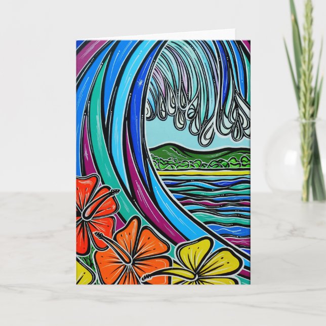 Retro Wave Greeting Card (Front)