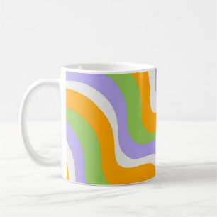 Retro Wave Groovy Curl Layer Abstract Y2k Pattern Coffee Mug