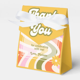 Retro Wave Groovy Flower Green 40th Birthday  Favour Box