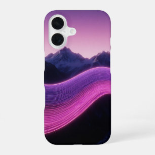 Retro Wave Mountains iPhone 16 Case