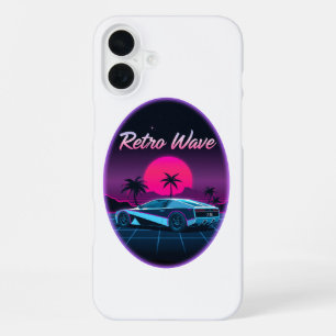 “Retro Wave” Neon Sunset iPhone 16 Plus Case