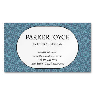 Retro Wave Pattern Interior Designer Magnetic Business Card