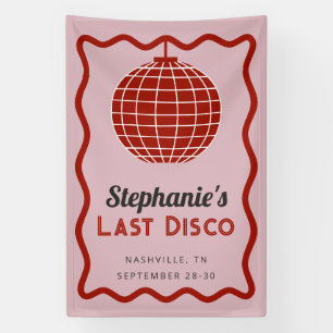 Retro Wave Pink and Red Last Disco Bachelorette Banner