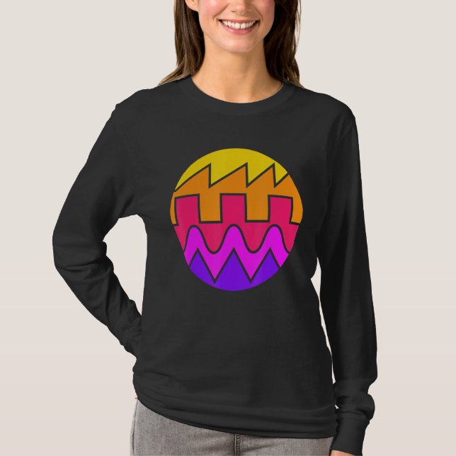 Retro Waveform Synthesizer Sound Wave Electronic M T-Shirt (Front)