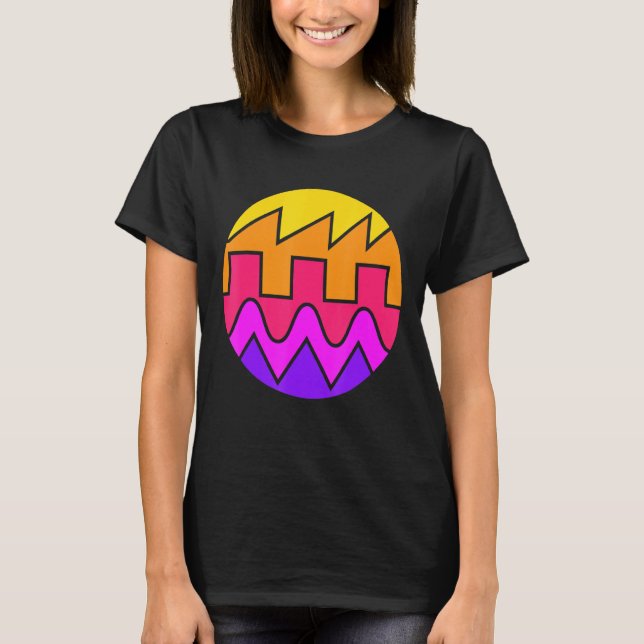 Retro Waveform Synthesizer Sound Wave Electronic M T-Shirt (Front)