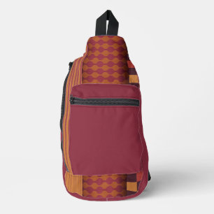 Retro Waves and Geometric Midcentury Pattern Sling Bag