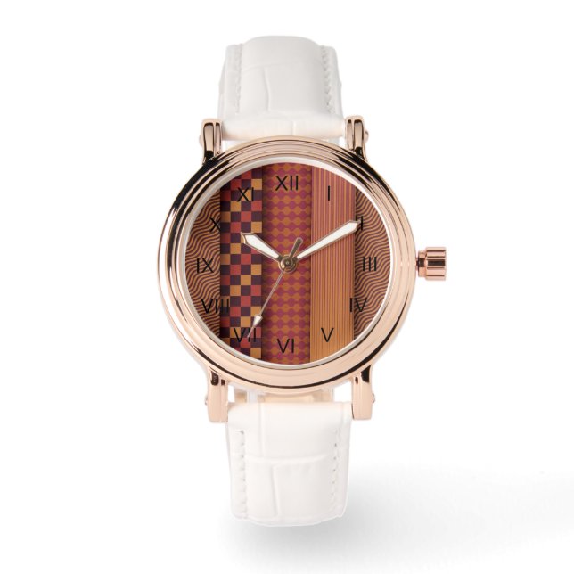Retro Waves and Geometric Midcentury Pattern Watch (Front)