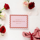 Retro Waves Blush & Terracotta Bridesmaid Proposal Card<br><div class="desc">A stylish retro style bridesmaid proposal flat card with a wavy scallop frame in terracotta with a blush pink background,  with terracotta text. Blank on the reverse for your handwritten message.</div>