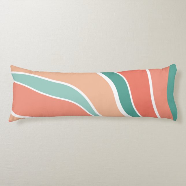 Retro Waves - Orange and Green Body Cushion (Front)