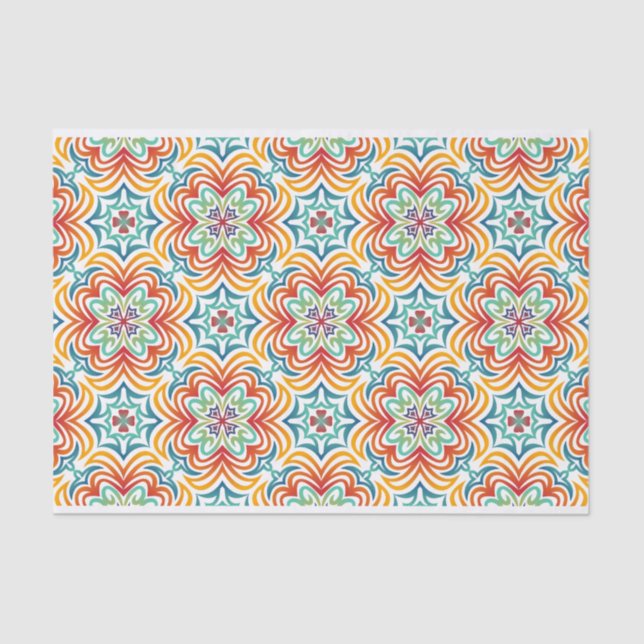 Retro Wavy Abstract Pattern Decoupage Tissue Paper (Front)