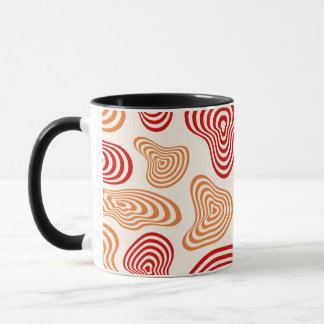 Retro Wavy Abstract Pattern Mug
