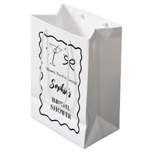 Retro Wavy Bridal Shower Gift Bag – Martini Glass