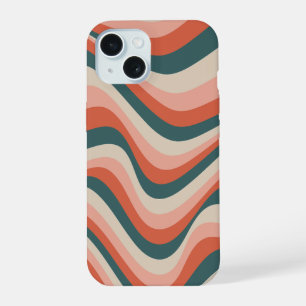 Retro Wavy Colourful Stripe Groovy Pattern iPhone 15 Case